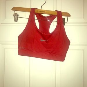 Red Nike sports bra